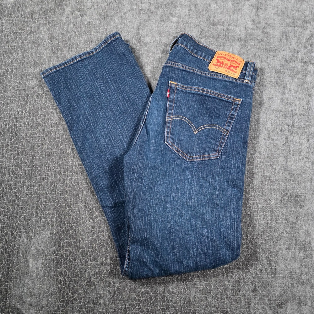 Levis 527 Slim Bootcut Jeans Mens 36x34 Blue Dark Wash Denim Pants